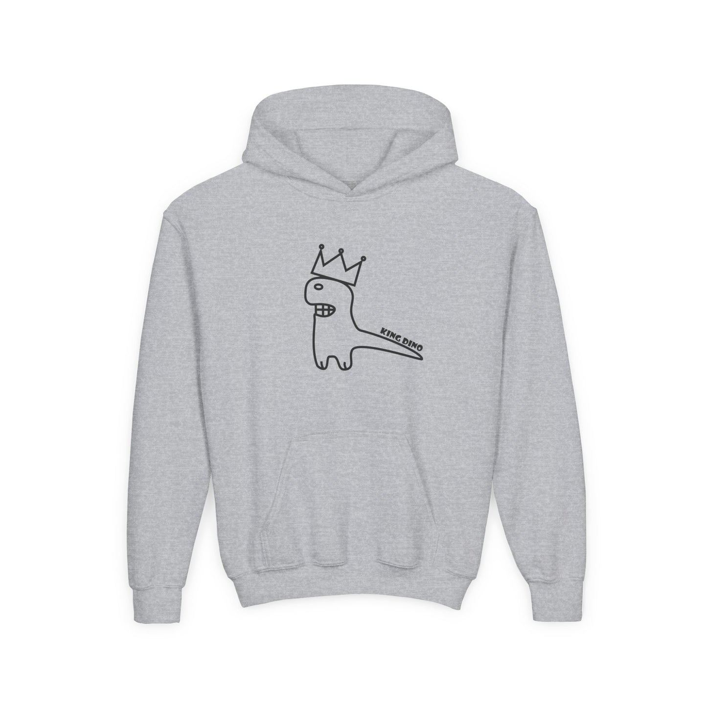 Crown Dinosaur Hoodie for Kids, Fun Youth Sweater, Comfortable Sweatshirt for Gifts, Birthday Outfits, School Wear, Playtime Apparel