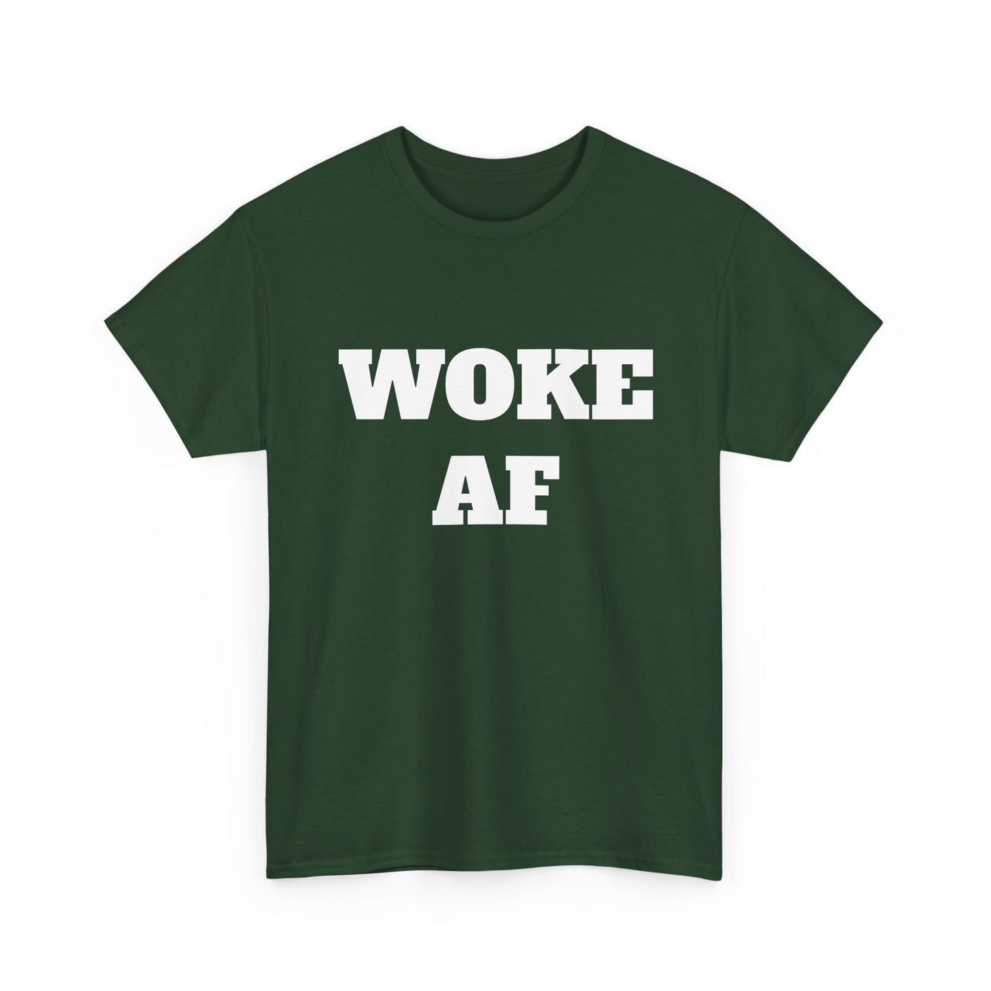 Woke AF Unisex Heavy Cotton Tee, Casual T-Shirt, Statement Graphic Tee, Gift for Activists, Everyday Wear, Comfortable Apparel