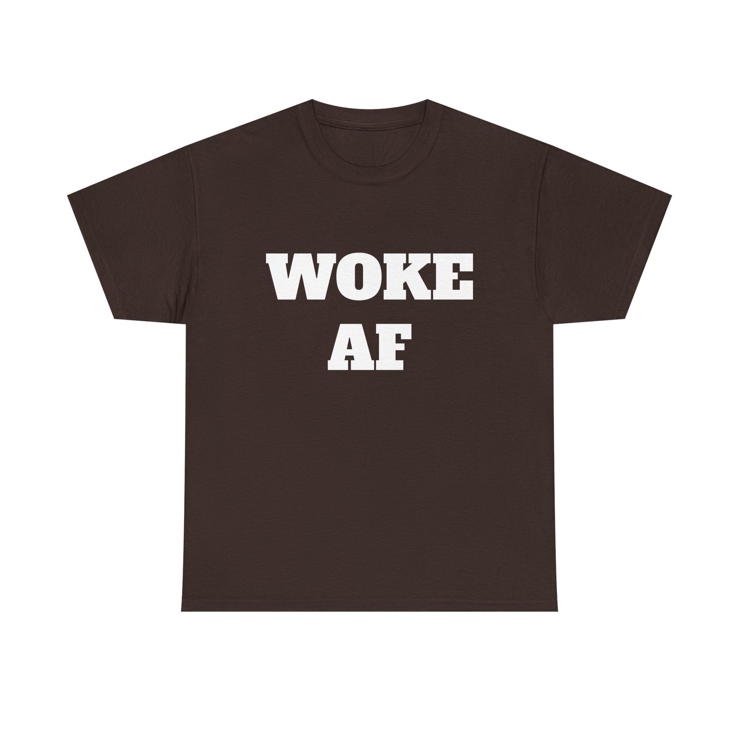 Woke AF Unisex Heavy Cotton Tee, Casual T-Shirt, Statement Graphic Tee, Gift for Activists, Everyday Wear, Comfortable Apparel