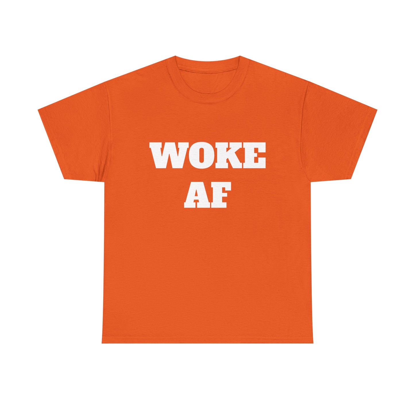 Woke AF Unisex Heavy Cotton Tee, Casual T-Shirt, Statement Graphic Tee, Gift for Activists, Everyday Wear, Comfortable Apparel