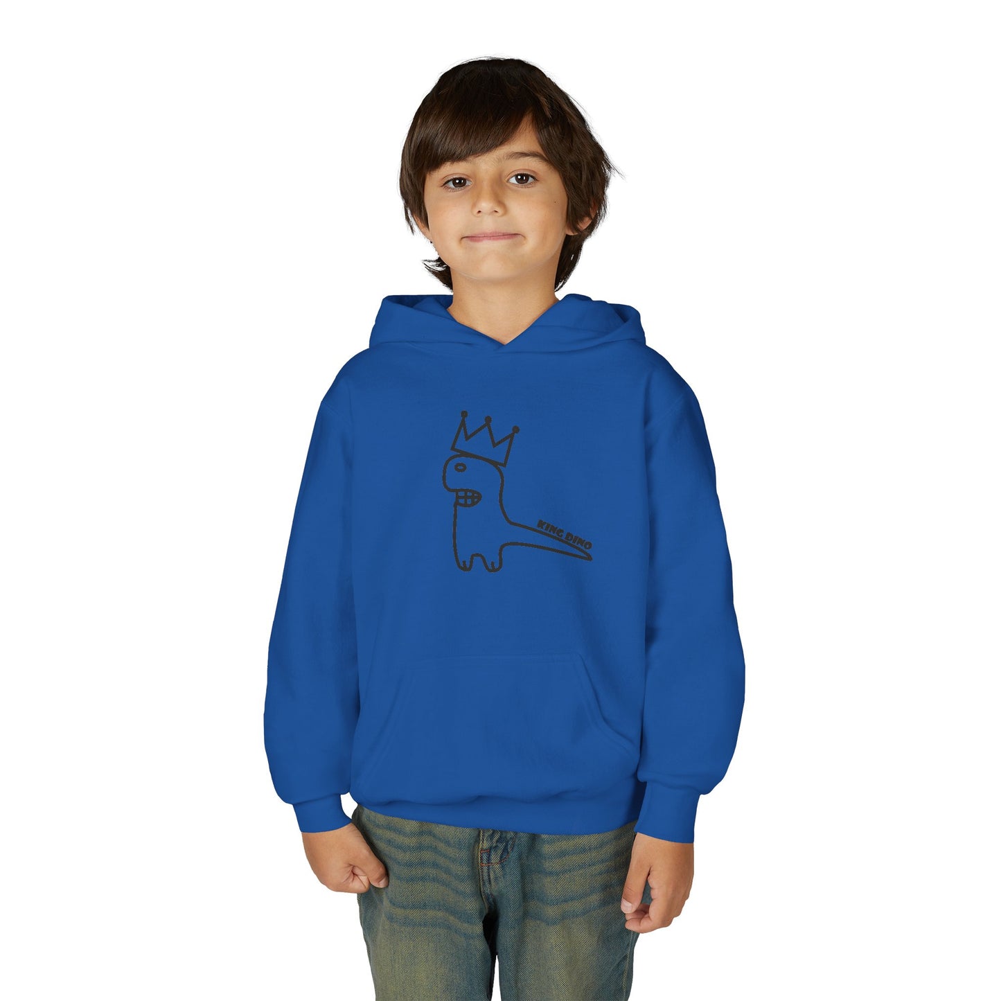 Crown Dinosaur Hoodie for Kids, Fun Youth Sweater, Comfortable Sweatshirt for Gifts, Birthday Outfits, School Wear, Playtime Apparel