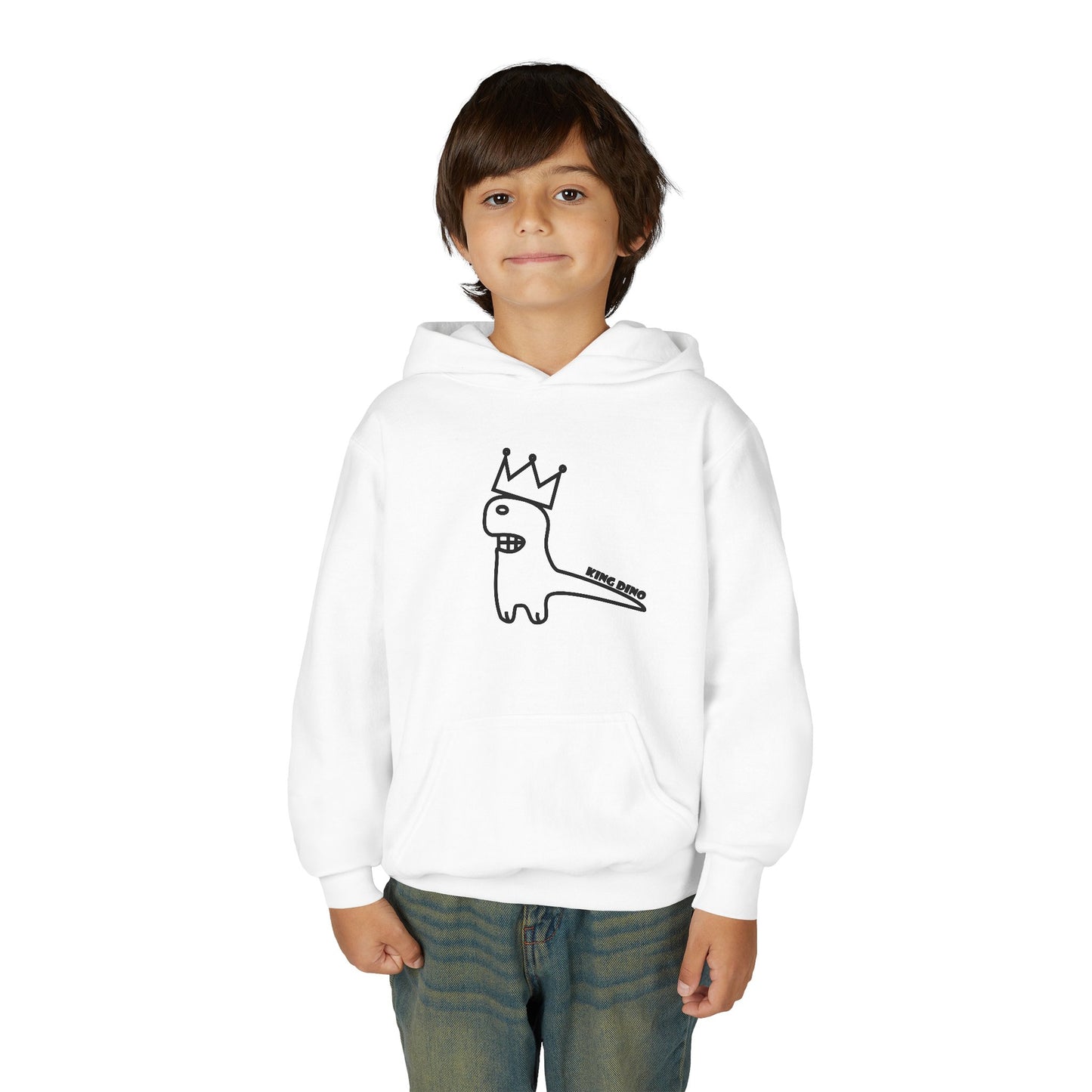 Crown Dinosaur Hoodie for Kids, Fun Youth Sweater, Comfortable Sweatshirt for Gifts, Birthday Outfits, School Wear, Playtime Apparel