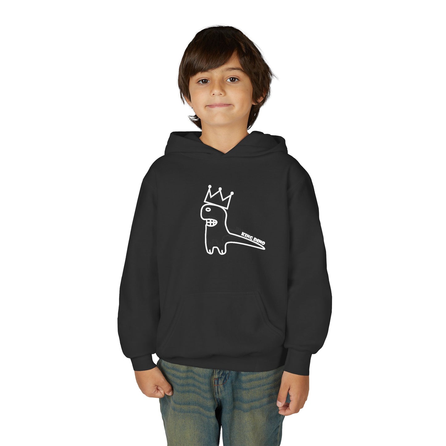 Crown Dinosaur Hoodie for Kids, Fun Youth Sweater, Comfortable Sweatshirt for Gifts, Birthday Outfits, School Wear, Playtime Apparel