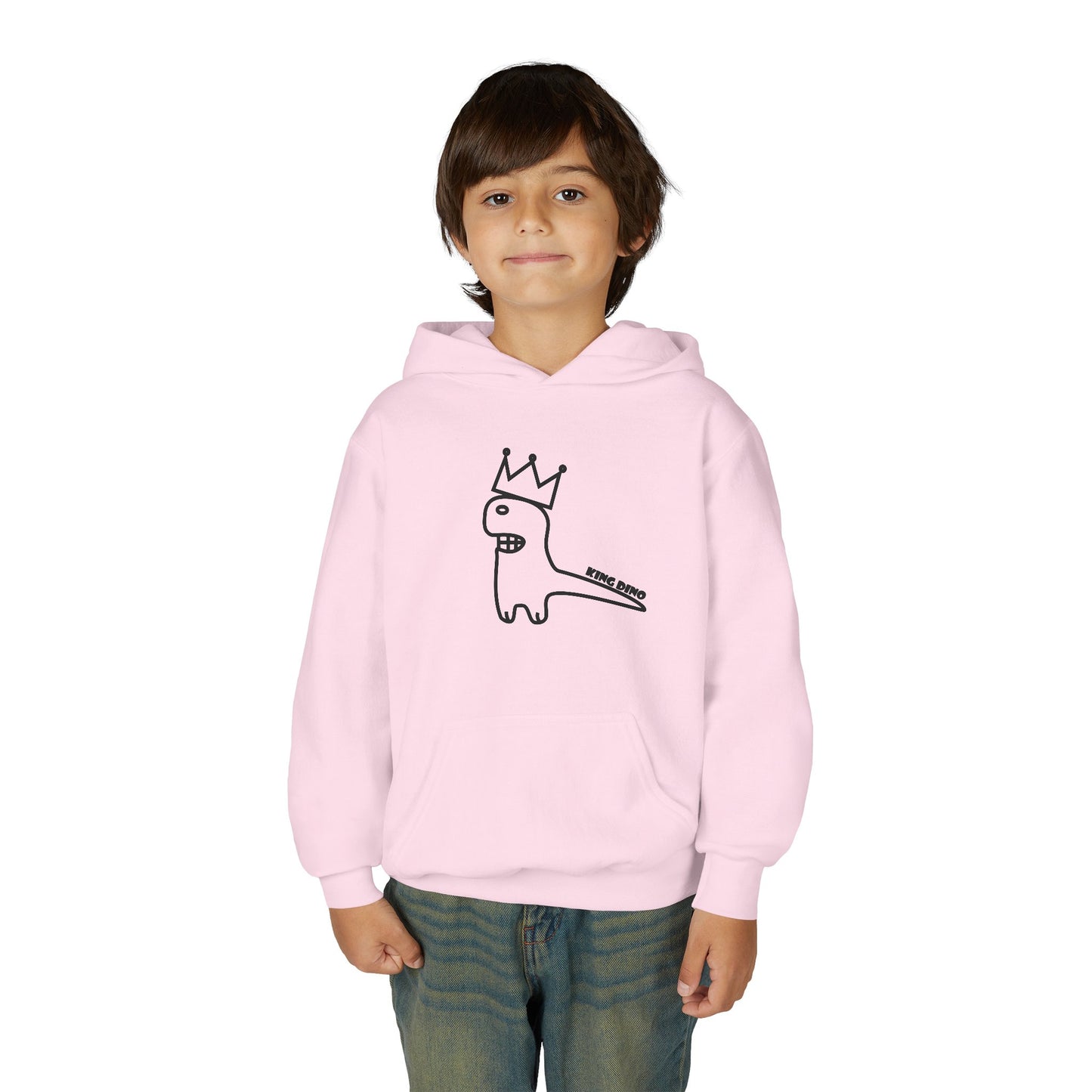Crown Dinosaur Hoodie for Kids, Fun Youth Sweater, Comfortable Sweatshirt for Gifts, Birthday Outfits, School Wear, Playtime Apparel