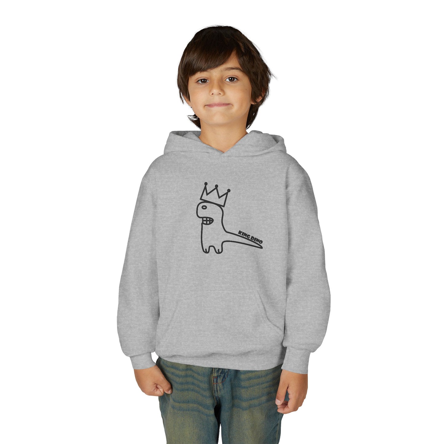 Crown Dinosaur Hoodie for Kids, Fun Youth Sweater, Comfortable Sweatshirt for Gifts, Birthday Outfits, School Wear, Playtime Apparel