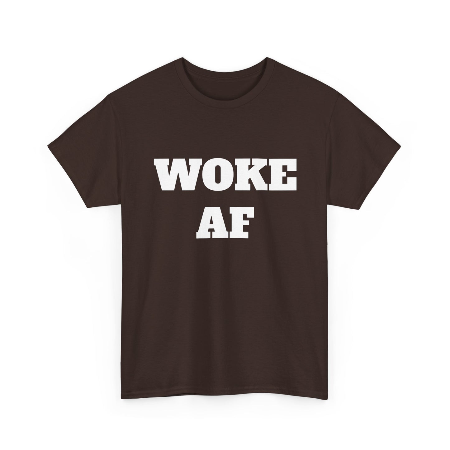 Woke AF Unisex Heavy Cotton Tee, Casual T-Shirt, Statement Graphic Tee, Gift for Activists, Everyday Wear, Comfortable Apparel