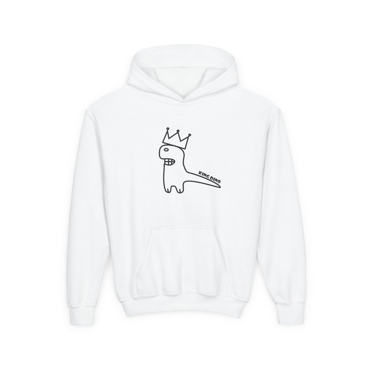 Crown Dinosaur Hoodie for Kids, Fun Youth Sweater, Comfortable Sweatshirt for Gifts, Birthday Outfits, School Wear, Playtime Apparel