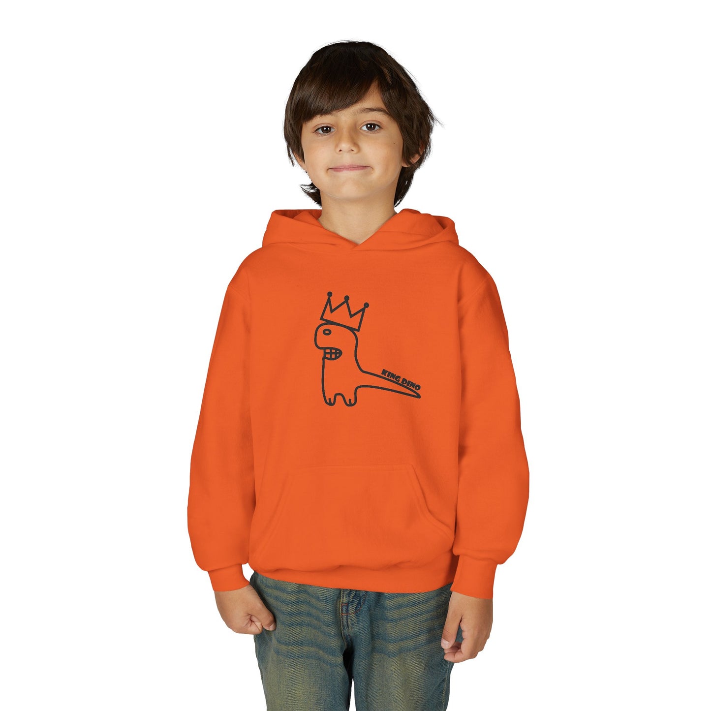 Crown Dinosaur Hoodie for Kids, Fun Youth Sweater, Comfortable Sweatshirt for Gifts, Birthday Outfits, School Wear, Playtime Apparel