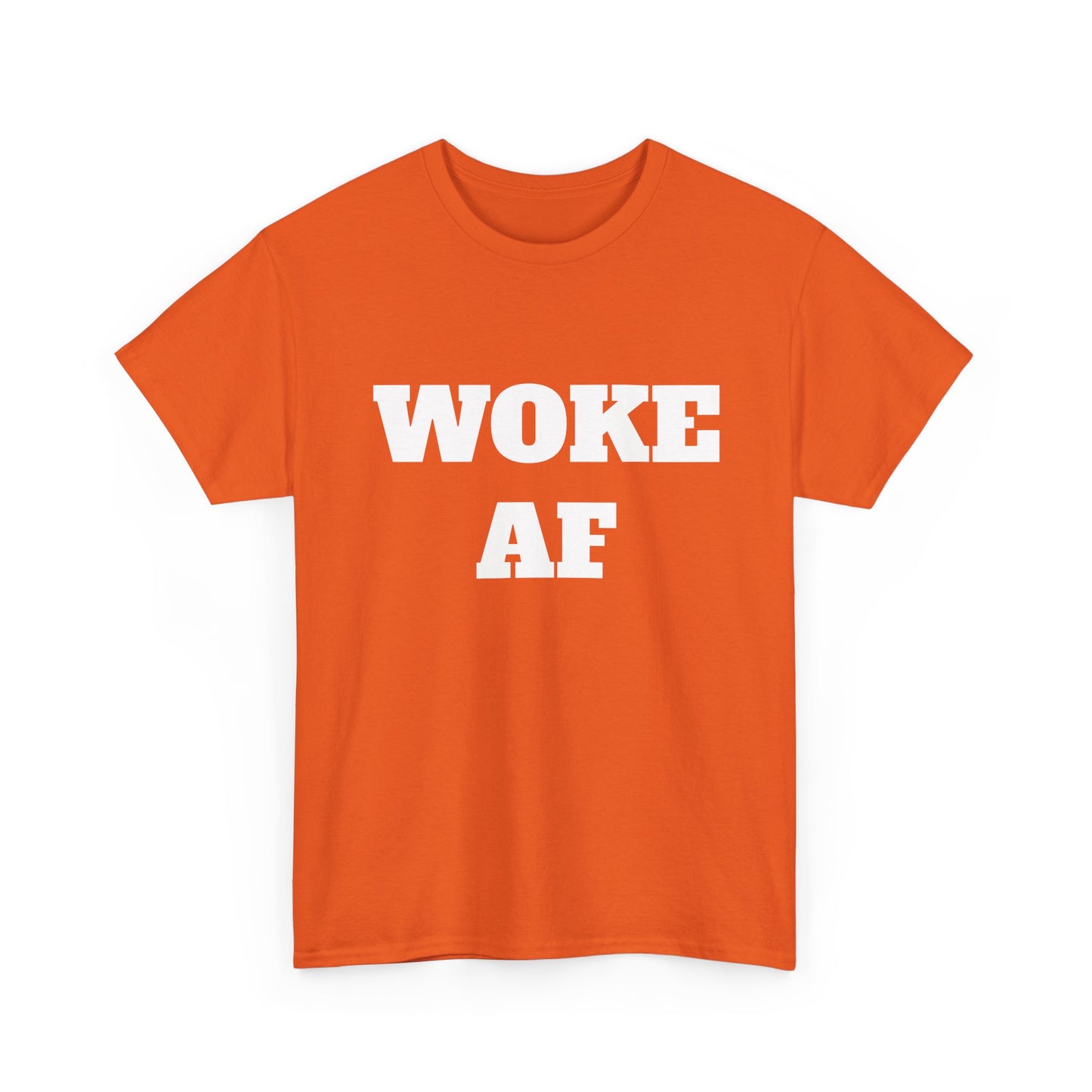 Woke AF Unisex Heavy Cotton Tee, Casual T-Shirt, Statement Graphic Tee, Gift for Activists, Everyday Wear, Comfortable Apparel